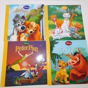 Set of 4 Disney Movie Picture Books Lady and the Tramp The Lion King Peter Pan